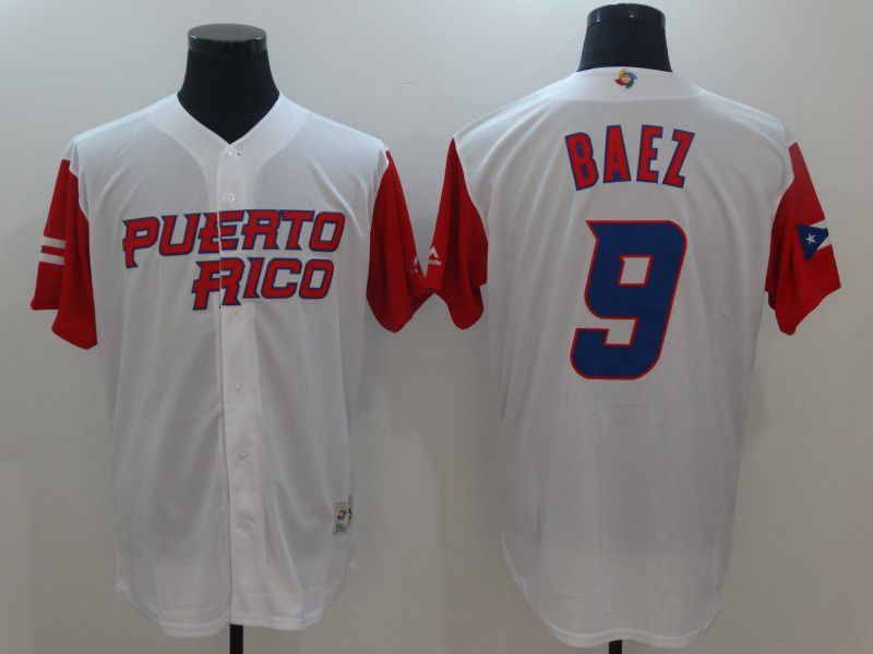 Men Chicago Cubs 9 Baez White Game 2021 MLB Jerseys